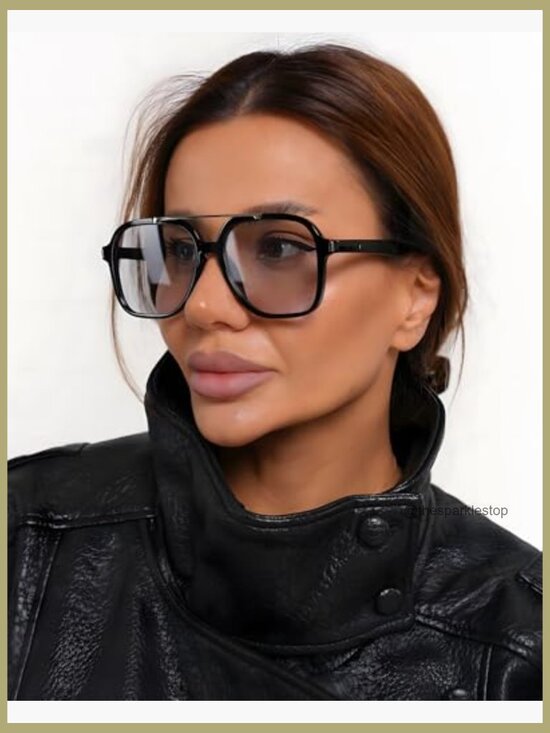 Retro Aviator Sunglasses Lightweight Plastic Frame UV400 Protection